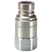PARKER Hydraulic Quick Connect Hose Coupling, Steel Body, Push-to-Connect Lock, 1/2"-14 Thread Size FEM-502-8FP-BULK