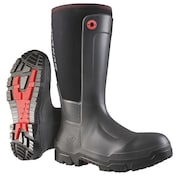DUNLOP Rubber Boot, Men's, 13, Knee, Black, PR NE68A93