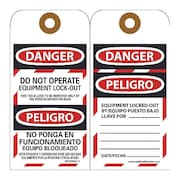 NMC Danger Do Not Operate Equipment Lock-Out Bilingual Tag, Pk25 SPLOTAG11-25