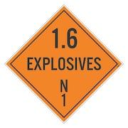 NMC Placard Sign, N1, 1.6 Explosives, Pk25 DL45TB25