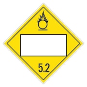 NMC Dot Placard Sign, 5.2 Oxidizer And Organic Peroxide, Pk25 DL63BTB25