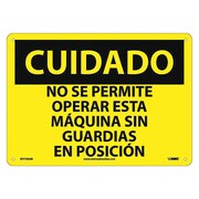 NMC Caution Chock Wheels Sign - Spanish, SPC700AB SPC700AB