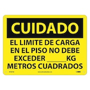 NMC Caution Floor Load Limit Sign - Spanish, SPC87AB SPC87AB