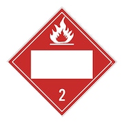 NMC Blank Placard Sign, 2 Gases, Poison, Flammable/Non-Flammable, Pk10 DL2BTB10
