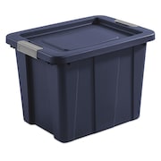 Sterilite Storage Tote, Blue, Polyethylene, 23 in L, 17 1/4 in W, 16 5/8 in H, 18 gal Volume Capacity 15258N06F