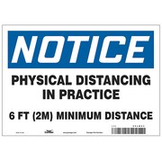 CONDOR Physical Distancing In Practice Sign, 10" W x 7" H, English, Header: Notice HWN822P0710