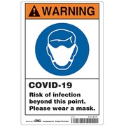 CONDOR Risk of Infection Sign, 14" W x 10" H, English, Polystyrene, White HWW310P1410