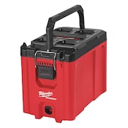 Milwaukee Tool PACKOUT Compact Tool Box, Polypropylene, Black/Red, 16-1/4 in W x 10 in D x 13 in H 48-22-8422