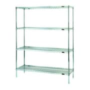 EAGLE GROUP Wire Shelving Unit, 18"D x 42"W x 63"H, 4 Shelves, Silver, Height: 63" S4-63-1842S