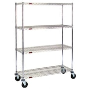 EAGLE GROUP Stem Caster Cart, Eaglebrite, 21"W x 36"L, Utility Cart Shelf Style: Wire CC2136Z-SB