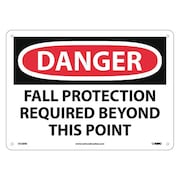 NMC Danger Fall Protection Required Beyond This Point Sign D528RB