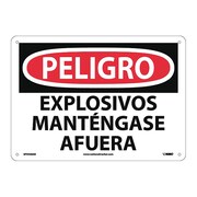 NMC Danger Explosives Keep Out Sign - Spanish, SPD436AB SPD436AB