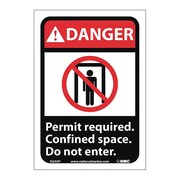 NMC Danger Permit Required Confined Space Do Not Enter Sign, DGA9P DGA9P