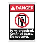 NMC Danger Permit Required Confined Space Do Not Enter Sign, DGA9RB DGA9RB