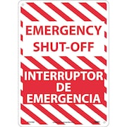 Nmc Emergency Shut-Off Sign - Bilingual, M747RB M747RB