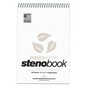 ROARING SPRING Case of Recycled Gray Steno Pads, 6"x9", Gregg Ruled, 80 sht, Perforated, Stiff Covers, Snag Proof 12274cs