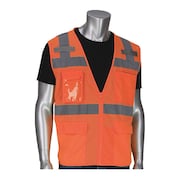 PIP Hi-Visibility Vest, 5 Pockets, Org, 3XL 302-0750-OR/3X