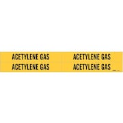 BRADY Pipe Marker, AcetYene Gas, Y, 3/4to2-3/8 In 7001-4