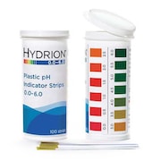 Hydrion pH Strips, Hydrion Spectral, 0-6, PK100 9200
