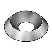 Zoro Select Countersunk Washer, Fits Bolt Size #8 Steel, Nickel Plated Finish, 100 PK FINWIS0-85-100P