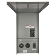 Siemens Temporary GFCI Outlet Panel, 125 A , 120/240V AC, 1 Phase, NEMA 3R, 4 Outlets, Surface Mount, Gray TL137US