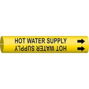 BRADY Pipe Mrkr, Hot Water Supply, 1-1/2 to2-3/8, 4082-B 4082-B