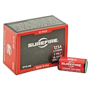 Surefire Battery, 123A, Lithium, 3V, PK12 SF12-BB
