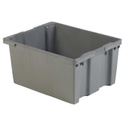 LEWISBINS Stack & Nest Bin, Gray, Plastic, 30 1/8 in L x 24 in W x 15 1/8 in H, 70 lb Load Capacity SN3024-15 Gray