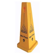Tough Guy Safety Cone, Caution Wet Floor, English, 26 in H, 10 9/10 in W, Polypropylene, Cone, 6VKR5 6VKR5