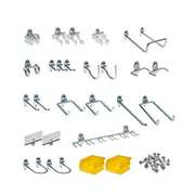 Triton Products 26 pc. Steel Pegboard Hook & Bin Assortment for 1/8 In. and 1/4 In. Pegboard (24 Asst Hooks & 2 Bins) 76901