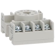 Schneider Electric Relay Socket, 15 A, DIN-Rail Socket Mounting, 8 Pins, A Socket, DPDT, Standard, Finger Safe 70-464-1