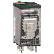 Schneider Electric General Purpose Relay, 120V AC Coil Volts, Square, 8 Pin, DPDT 782XBXM4L-120A