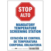 CONDOR Bilingual Temperature Screening Sign, HWB770P1410 HWB770P1410