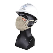 TECGEN Face Mask, 6" H, 4" W, Tan, Fabric, Reusable FRSGMASK-5TTN
