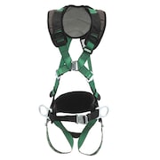 MSA SAFETY Construction Harness, Vest Style, XL, Polyester, Green 10206166