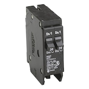 EATON Circuit Breaker, 20 A, 120V AC, 2 Pole, Plug In Mounting Style, BR Series BR2020