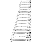 Milwaukee Tool 15 pc. Metric Flex Head Ratcheting Combination Wrench Set 48-22-9513