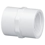 LASCO FITTINGS Coupling, PVC, 1/2 in, FNPT, SCH 40, White 430005BC