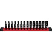 MILWAUKEE TOOL 1/4 in Drive IMPACT SOCKET SET, Metric, 14 pc. pcs 49-66-7003