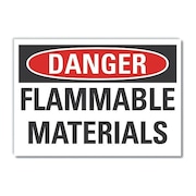 Lyle Flammable Material Danger Label, 10 in H, 14 in W, Polyester, Horizontal, LCU4-0413-ND_14X10 LCU4-0413-ND_14X10