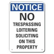 LYLE No Trespassing Notice, Aluminum, 14"x10", Legend Style: Text LCU5-0247-NA_14X10