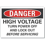 LYLE Decal, Danger High Voltage, 5 x 3.5", Header Legend Color: White LCU4-0669-ND_5X3.5