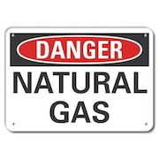 LYLE Aluminum Natural Gas Danger Sign, 7 in Height, 10 in Width, Aluminum, Vertical Rectangle, English LCU4-0341-NA_10X7