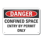 LYLE Alum Danger Confined Space, 10"x7", Sign Mounting Style: With Mounting Holes, LCU4-0546-NA_10X7 LCU4-0546-NA_10X7