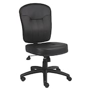 Boss Leather Task Chair, Armless, Black B1560