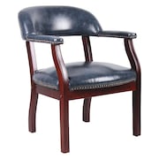 BOSS BlueExecutive Chair, 26"L31"H, Fixed, VinylSeat, Ivy LeagueSeries B9540-BE