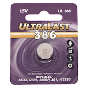 ULTRALAST Battery 1.55 Volt Silver Oxide Ultralast Watch Battery UL386