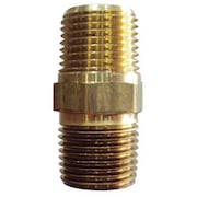 Zoro Select Brass Hex Nipple, MNPT, 1/4" Pipe Size 6AZD1