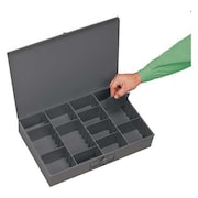 Durham Mfg Gray Compartment Box, 12 In D, 18 In W, 3 In H 119-95-D936