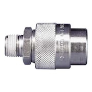 Enerpac Hydraulic Quick Connect Hose Coupling, Steel Body, Sleeve Lock, 3/8"-18 Thread Size CR400